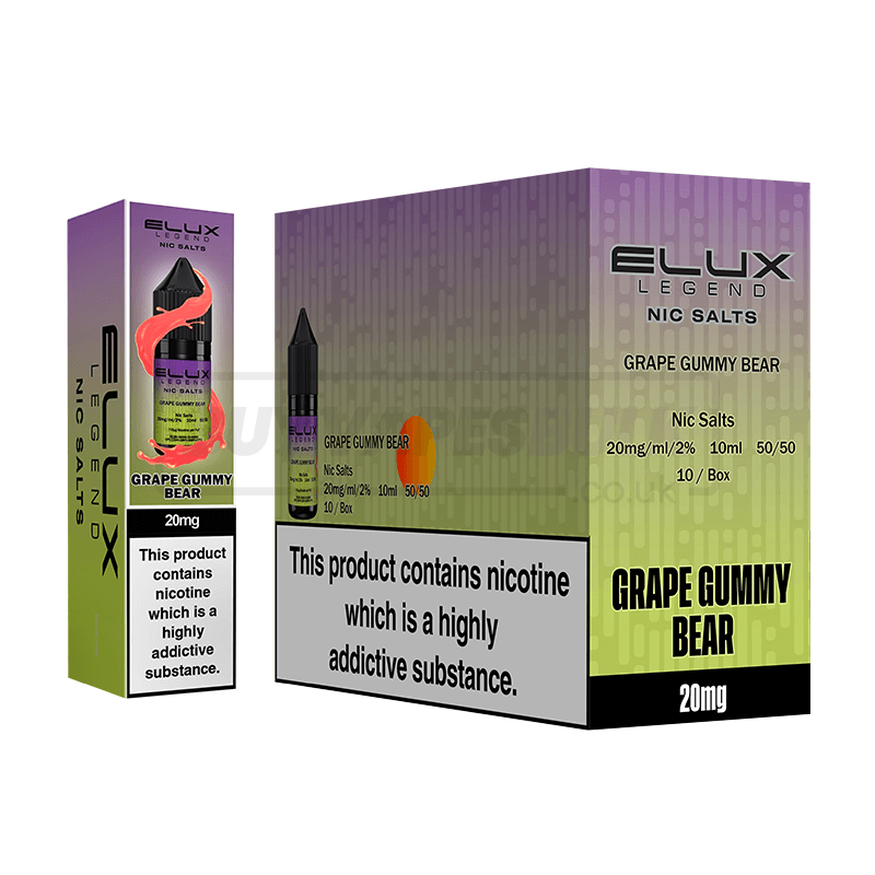 Grape Gummy Bear Elux Legend Nic Salt E-Liquid Pack of 10