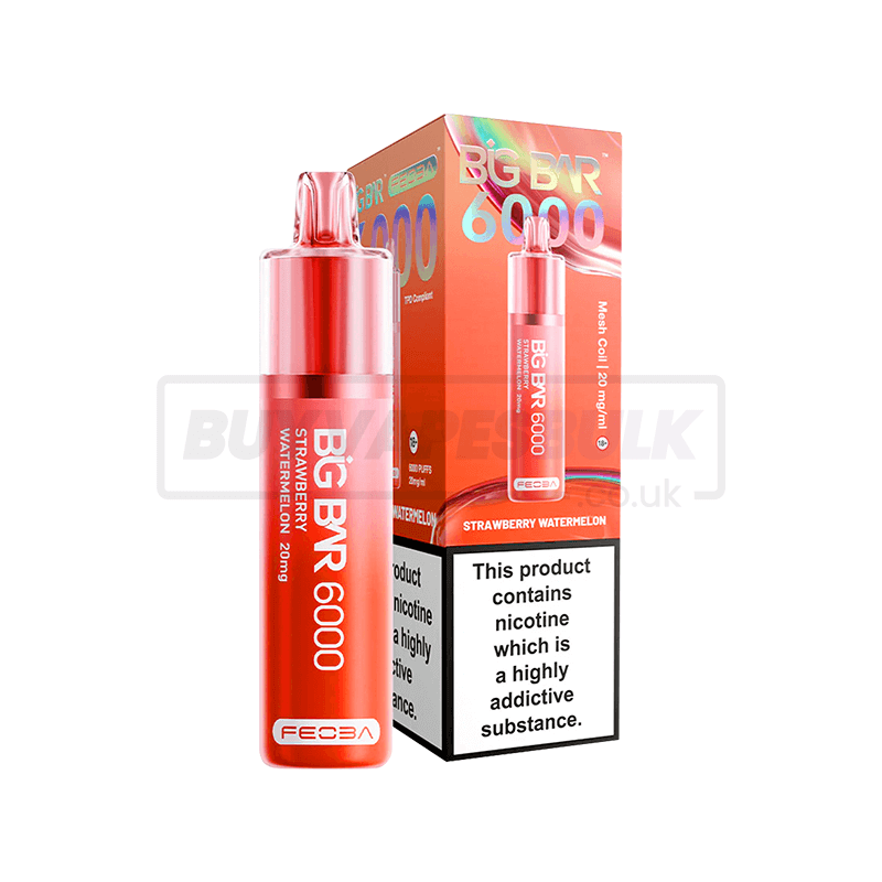 Strawberry Watermelon Feoba Big Bar 6000 Puff Disposable Vape 5 Pack