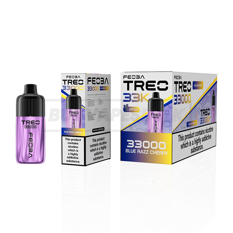 Blue Razz Cherry Feoba Treo 33K Prefilled Vape Kit 6 Pack