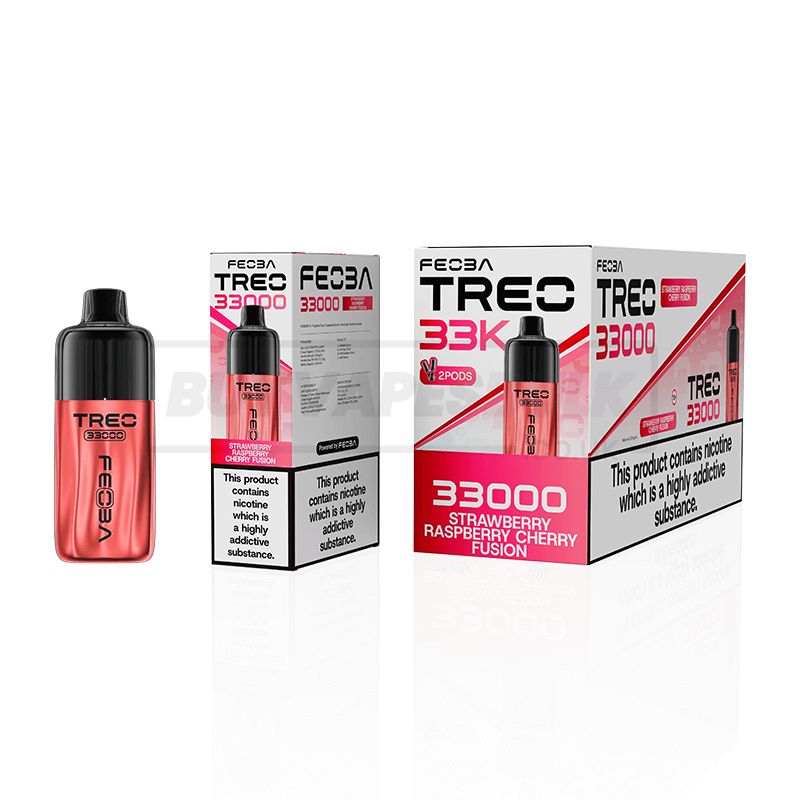 Strawberry Raspberry Cherry Fusion Feoba Treo 33K Prefilled Vape Kit 6 Pack