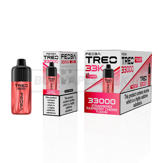 Strawberry Raspberry Cherry Fusion Feoba Treo 33K Prefilled Vape Kit 6 Pack