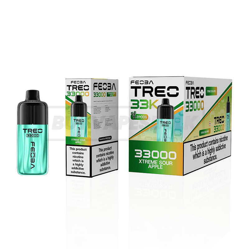 Xtreme Sour Apple Feoba Treo 33K Prefilled Vape Kit 6 Pack
