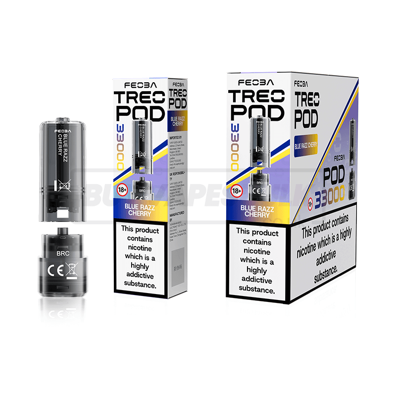 Blue Razz Cherry Feoba Treo 33K Prefilled Pods 5 Pack