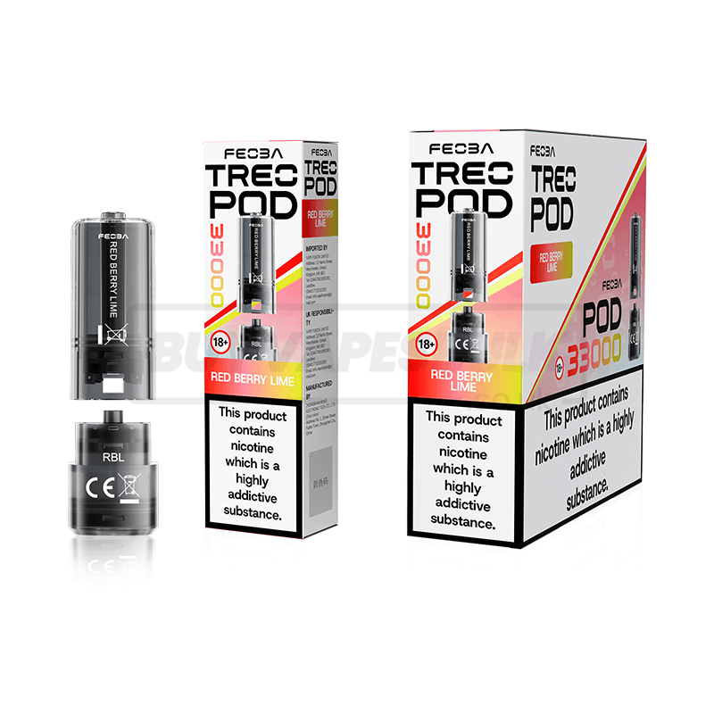 Red Berry Lime Feoba Treo 33K Prefilled Pods 5 Pack