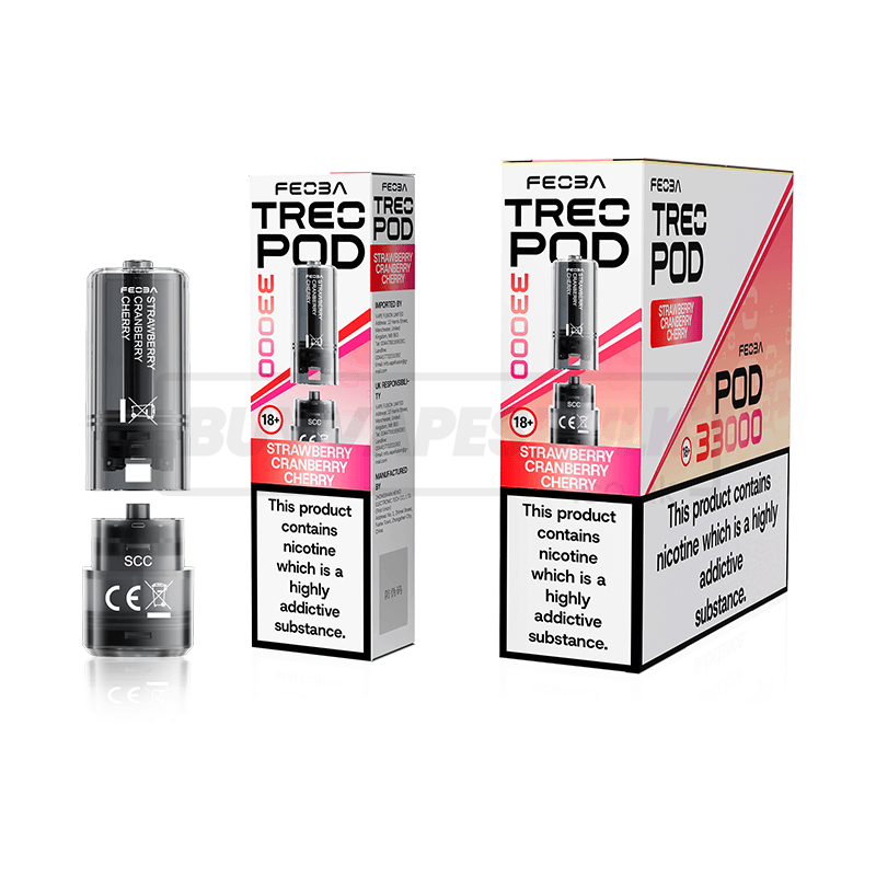 Strawberry Cranberry Cherry Feoba Treo 33K Prefilled Pods 5 Pack