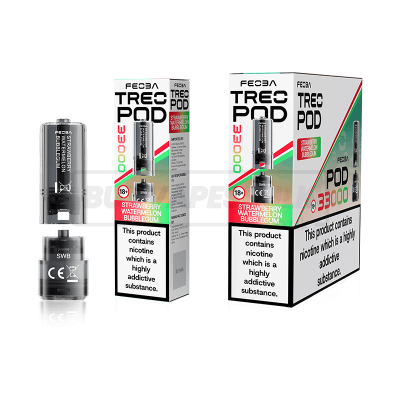 Strawberry Watermelon Bubblegum Feoba Treo 33K Prefilled Pods 5 Pack