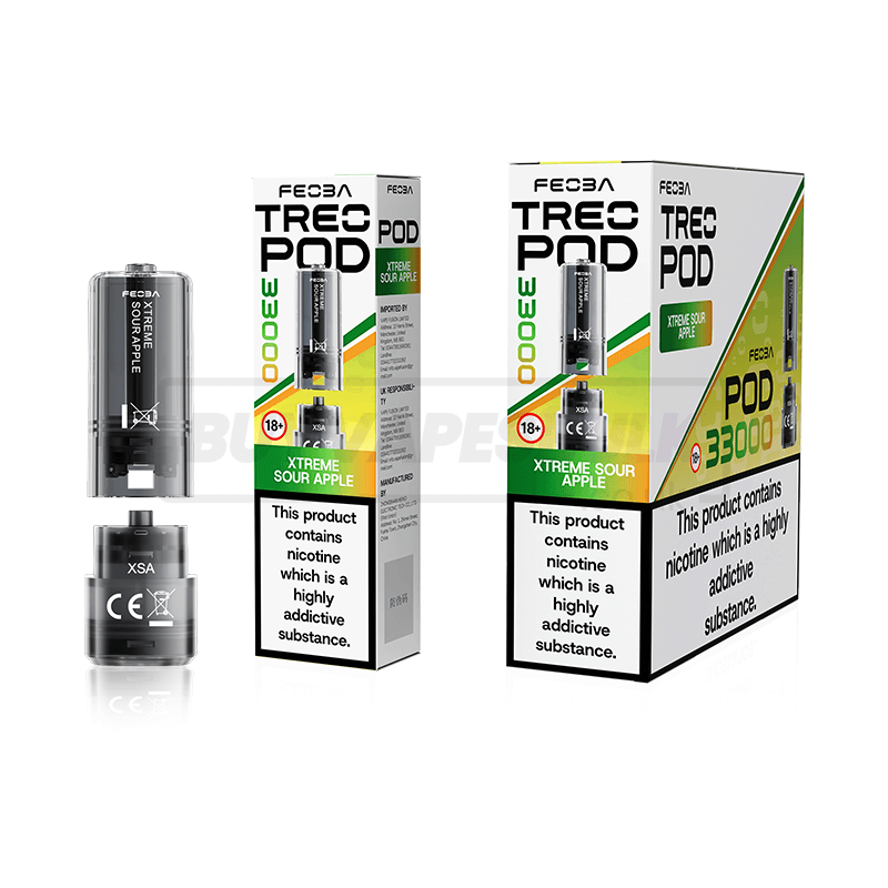 Xtreme Sour Apple Feoba Treo 33K Prefilled Pods 5 Pack