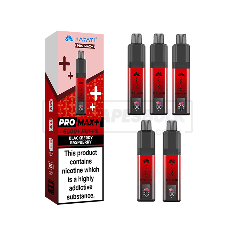Blackberry Raspberry Hayati Pro Max Plus 6000 Vape Kit 5 Pack