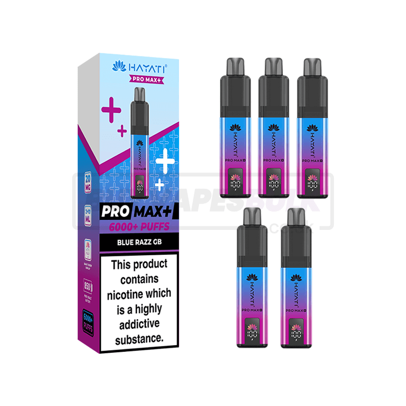 Blue Razz Gummy Bear Hayati Pro Max Plus 6000 Vape Kit 5 Pack
