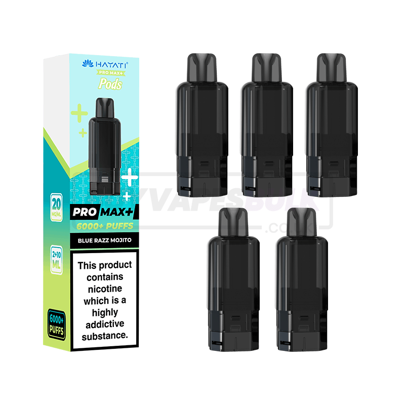 Hayati Pro Max Plus 6000 Prefilled Pods 5 Pack Blue Razz Mojito (NEW)