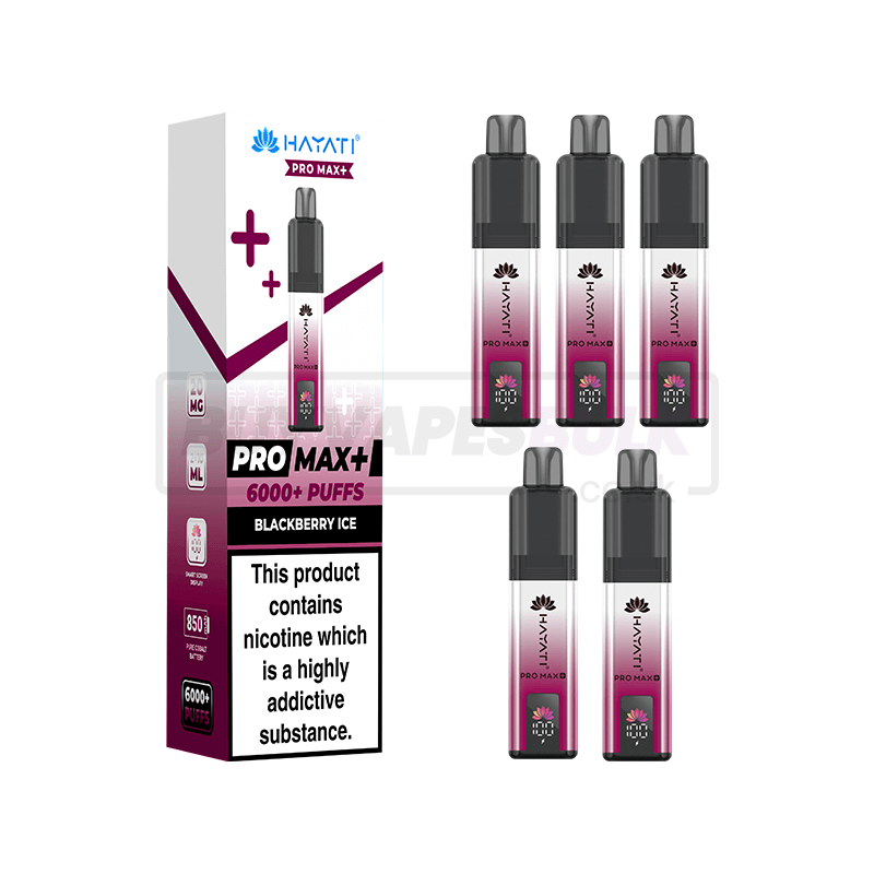 Hayati Pro Max Plus 6000 Puffs Vape Kit 5 Pack Blackberry Ice (NEW)