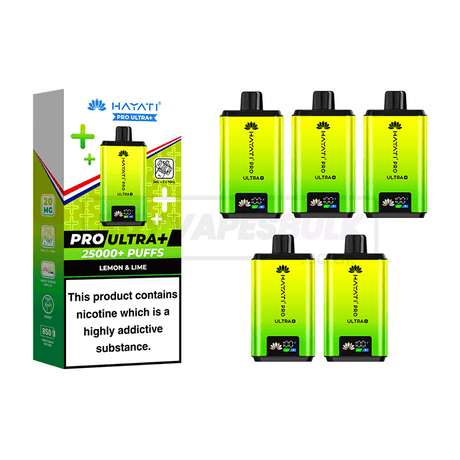 Lemon Lime Hayati Pro Ultra Plus 25K Vape Kit 5 Pack