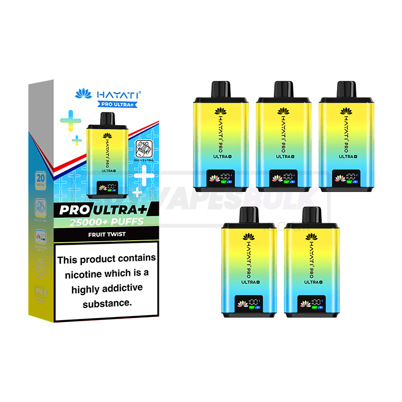 Hayati Pro Ultra Plus 25000 Vape Kit 5 Pack Fruit Twist (NEW)