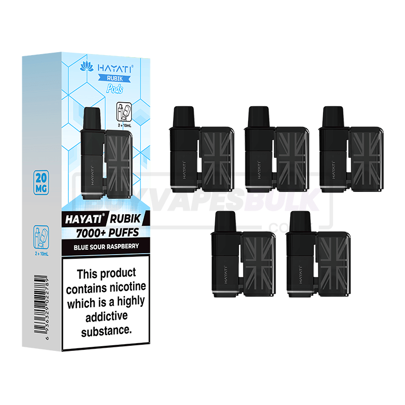 Hayati Rubik 7000 Puffs Refill Pods 5 Pack Blue Sour Raspberry