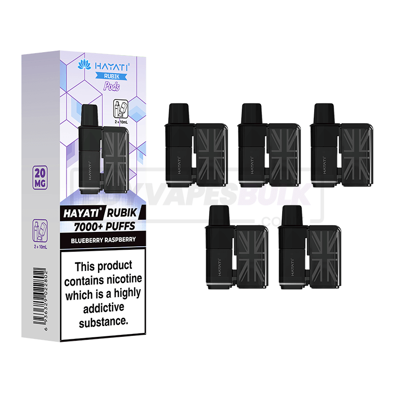 Hayati Rubik 7000 Puffs Refill Pods 5 Pack Blueberry Raspberry