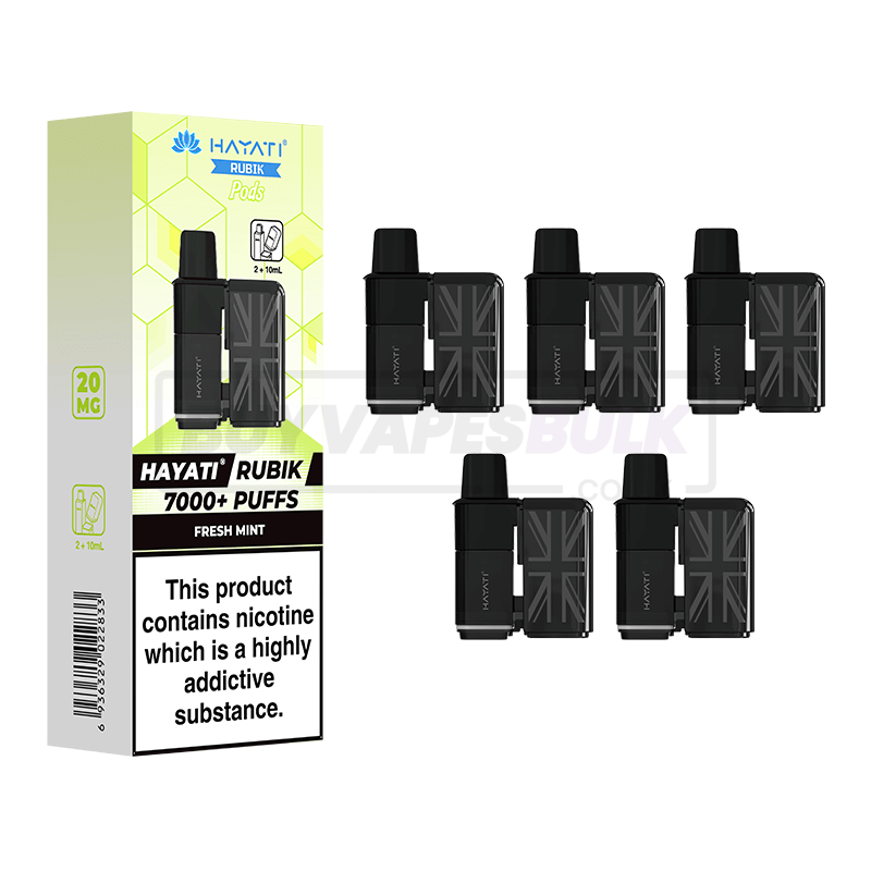 Hayati Rubik 7000 Puffs Refill Pods 5 Pack Fresh Mint