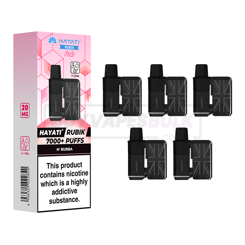 Hayati Rubik 7000 Puffs Refill Pods 5 Pack H'Bubba