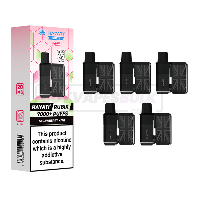 Hayati Rubik 7000 Puffs Refill Pods 5 Pack Strawberry Kiwi