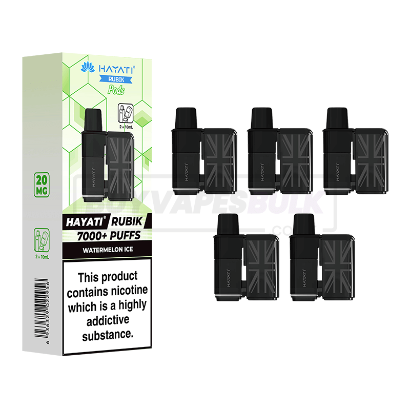 Hayati Rubik 7000 Puffs Refill Pods 5 Pack Watermelon Ice
