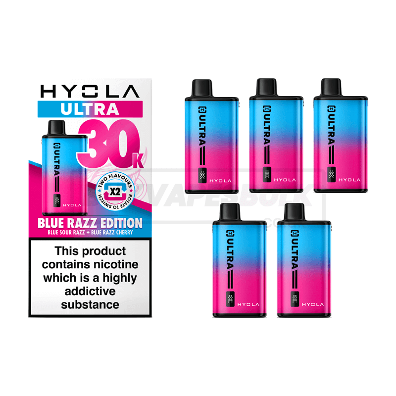 Hyola Ultra 30K Prefilled Vape Kit 5 Pack Blue Razz Edition