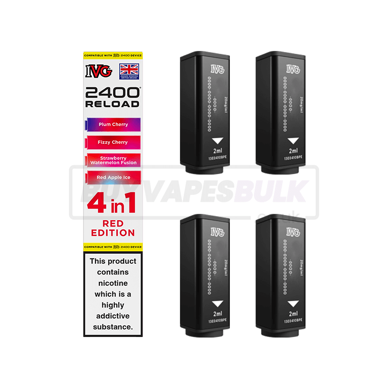 IVG 2400 4 in 1 Reload Pods 5 Pack Red Edition