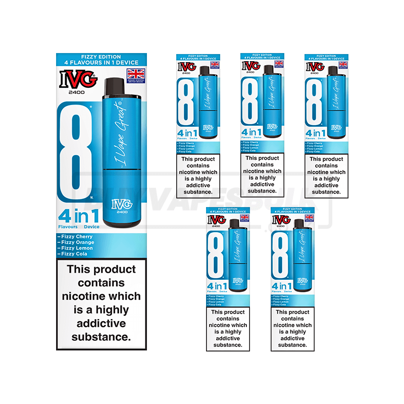 IVG 2400 4 in 1 Prefilled Vape Kit 5 Pack Fizzy Edition