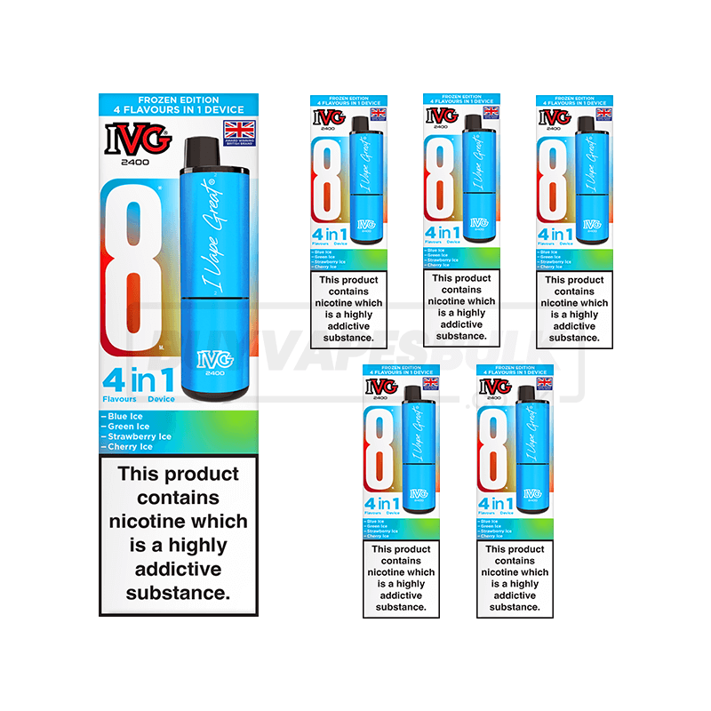 IVG 2400 4 in 1 Prefilled Vape Kit 5 Pack Frozen Edition