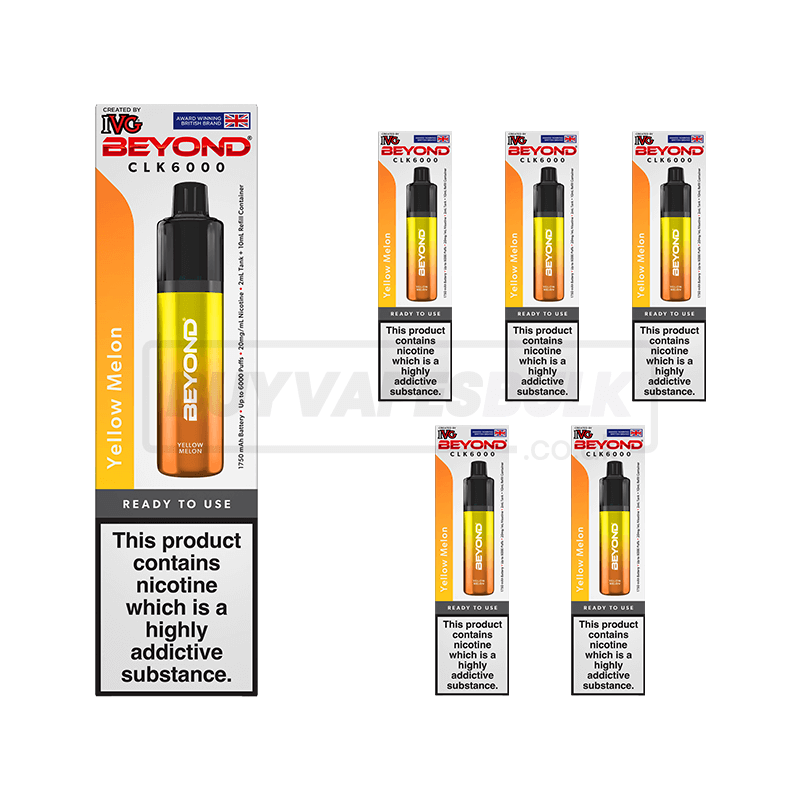 Yellow Melon IVG Beyond CLK6000 Disposable Vape 5 Pack