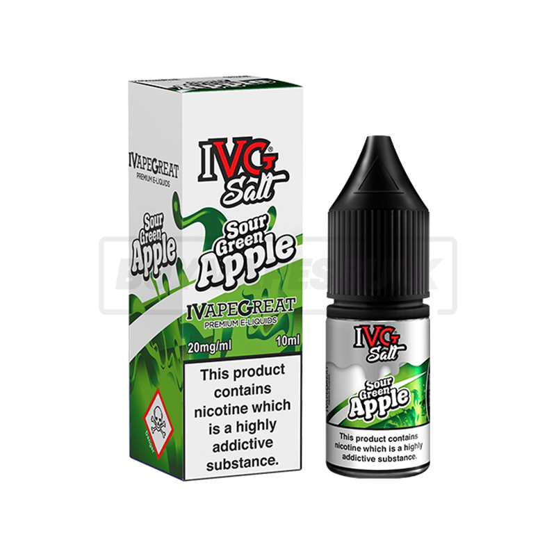 Sour Green Apple IVG Nic Salt E-Liquid Pack of 10 x (10ml)