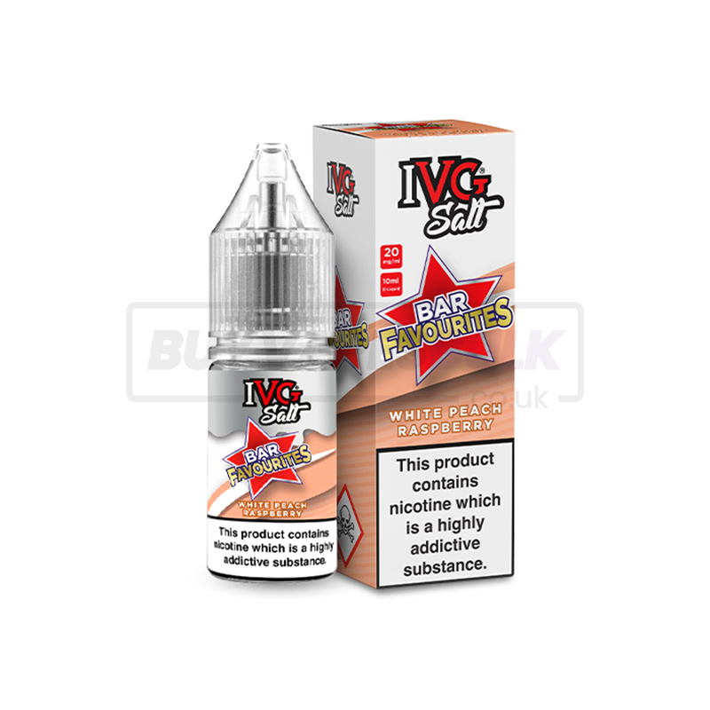 White Peach Raspberry IVG Nic Salt E-Liquid Pack of 10 x (10ml)