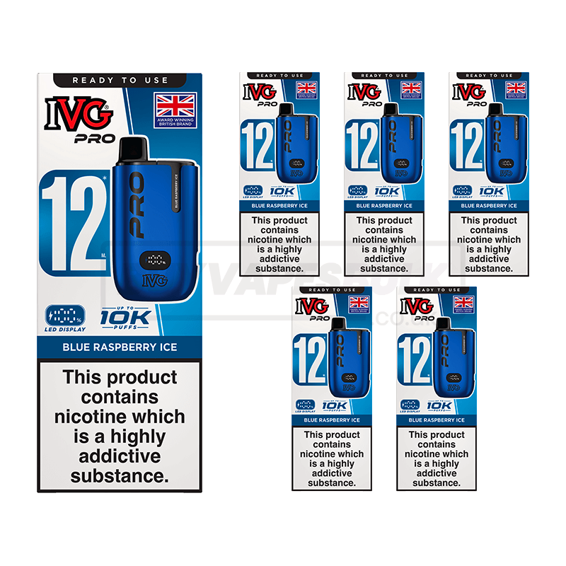 Blue Raspberry Ice IVG Pro 12 Starter Kit 5 Pack