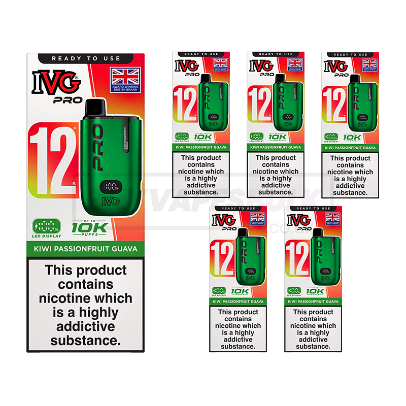 Kiwi Passionfruit Guava IVG Pro 12 Starter Kit 5 Pack