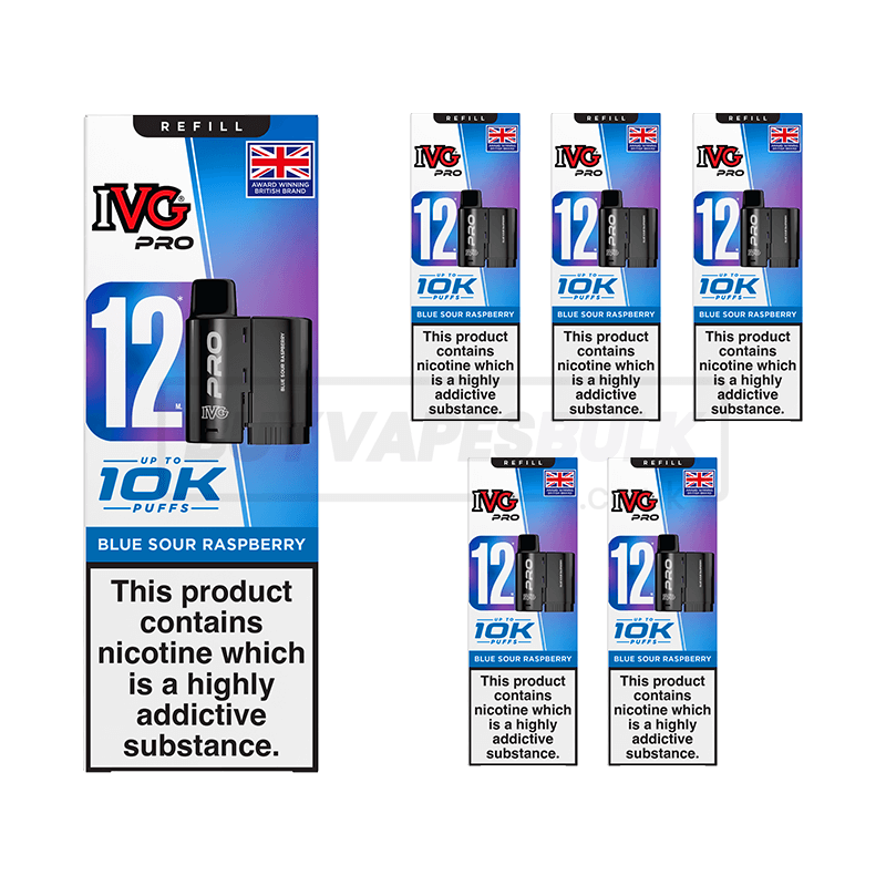 IVG Pro 12 10K Refill Pods 5 Pack Blue Sour Raspberry