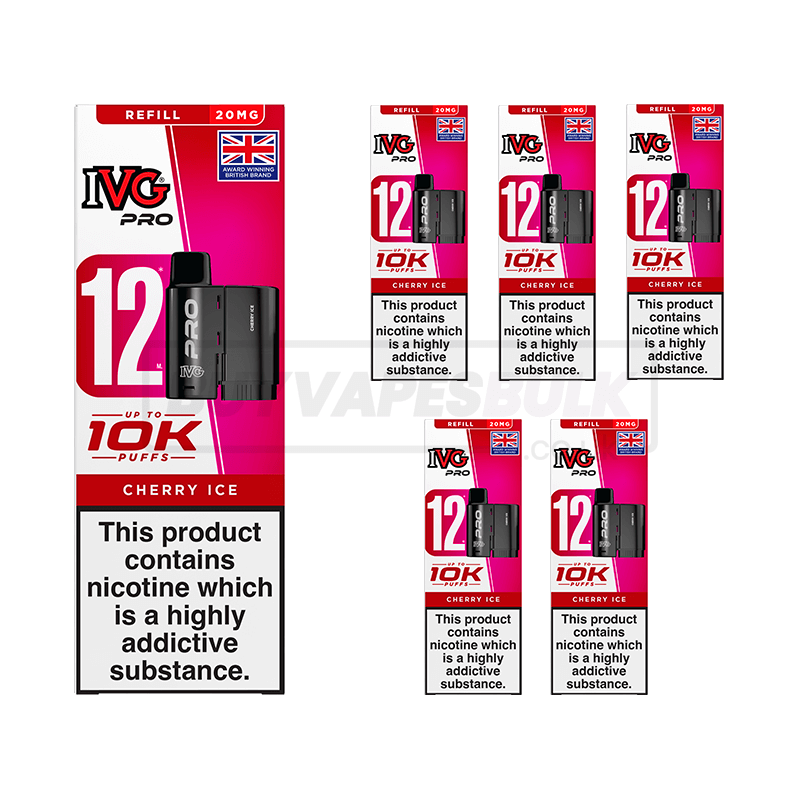 IVG Pro 12 10K Refill Pods 5 Pack Cherry Ice (NEW)