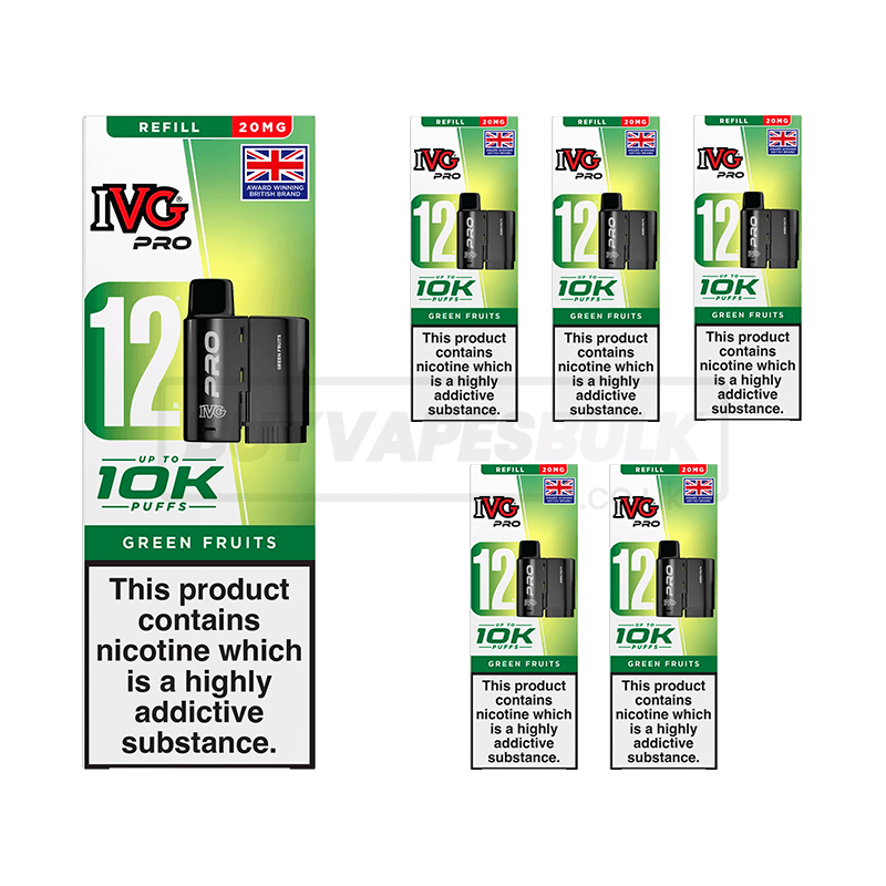 IVG Pro 12 10K Refill Pods 5 Pack Green Fruits (NEW)