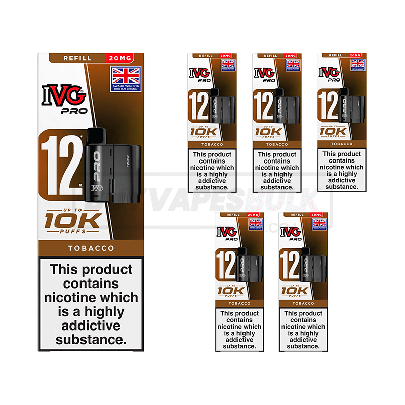 IVG Pro 12 10K Refill Pods 5 Pack Tobacco (NEW)