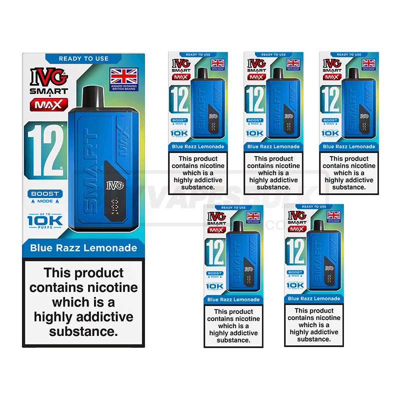 Blue Razz Lemonade IVG Smart Max 10K Vape Kit 5 Pack