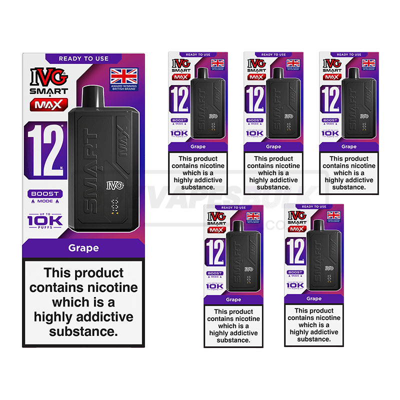 Grape IVG Smart Max 10K Vape Kit 5 Pack