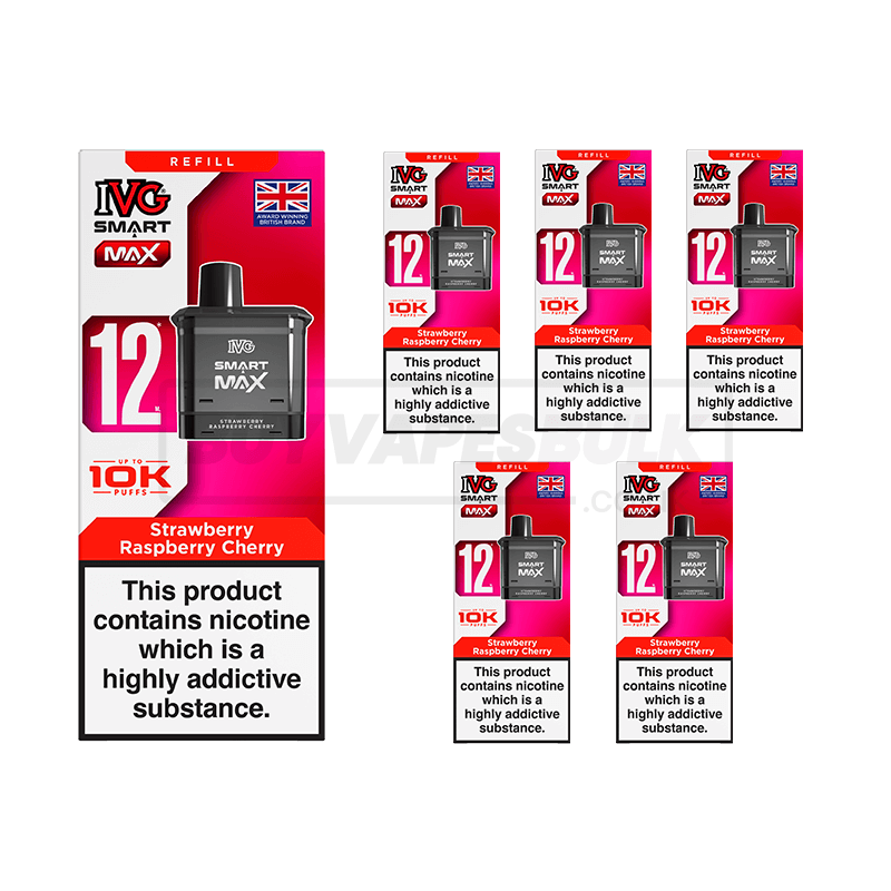 Strawberry Raspberry Cherry Ice IVG Smart Max 10K Refill Pods 5 Pack