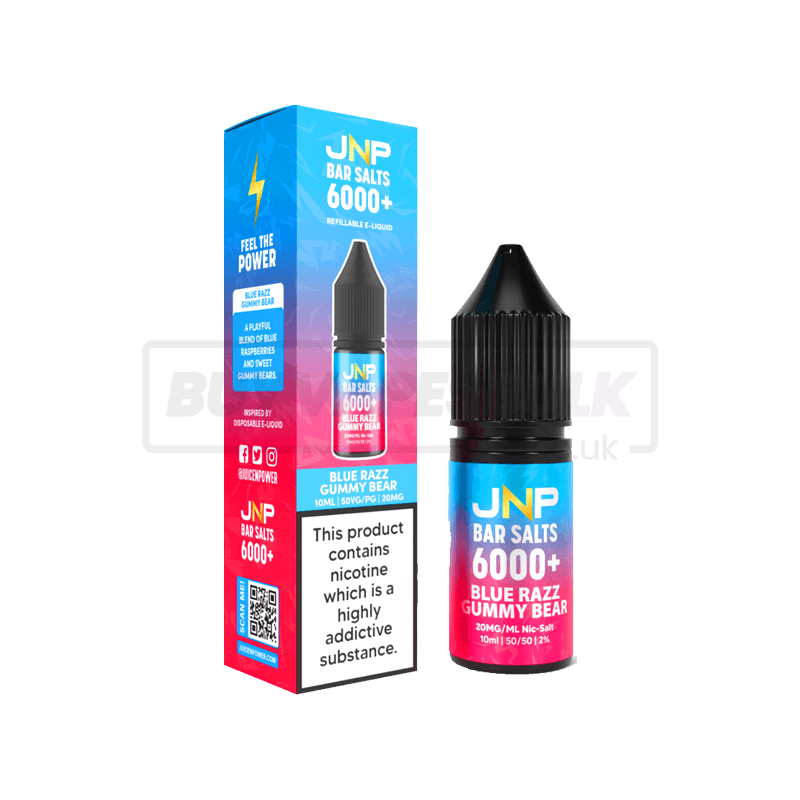 JNP Crystal Bar Nic Salt E-Liquid 10 Pack Blue Razz Gummy