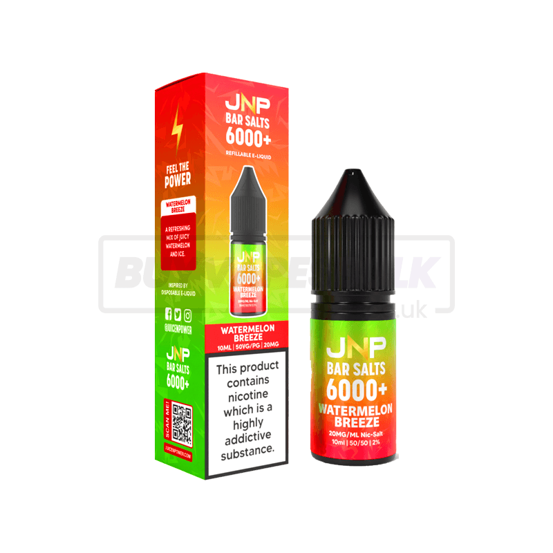 JNP Crystal Bar Nic Salt E-Liquid 10 Pack Watermelon Breeze