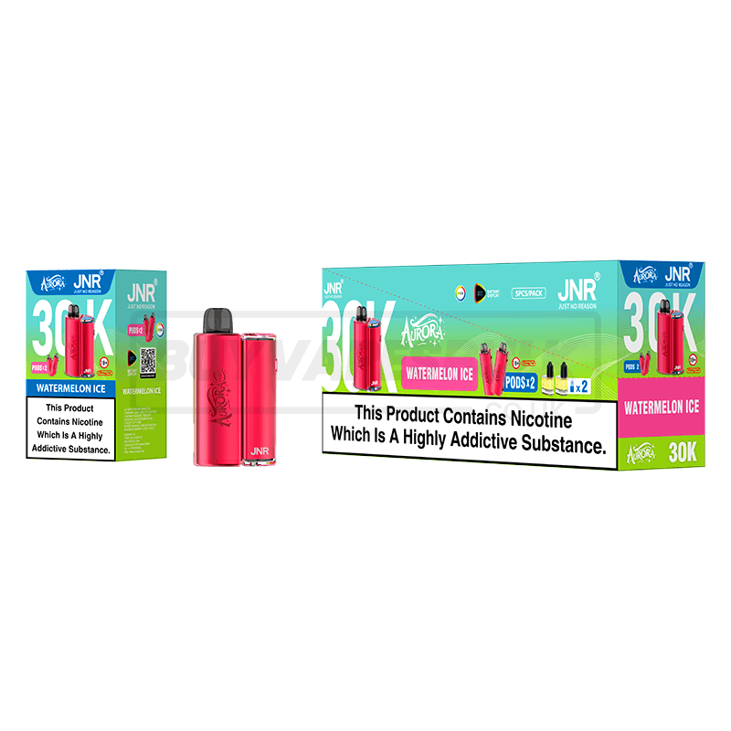 Watermelon Ice JNR Aurora 30K Prefilled Vape Kit 5 Pack