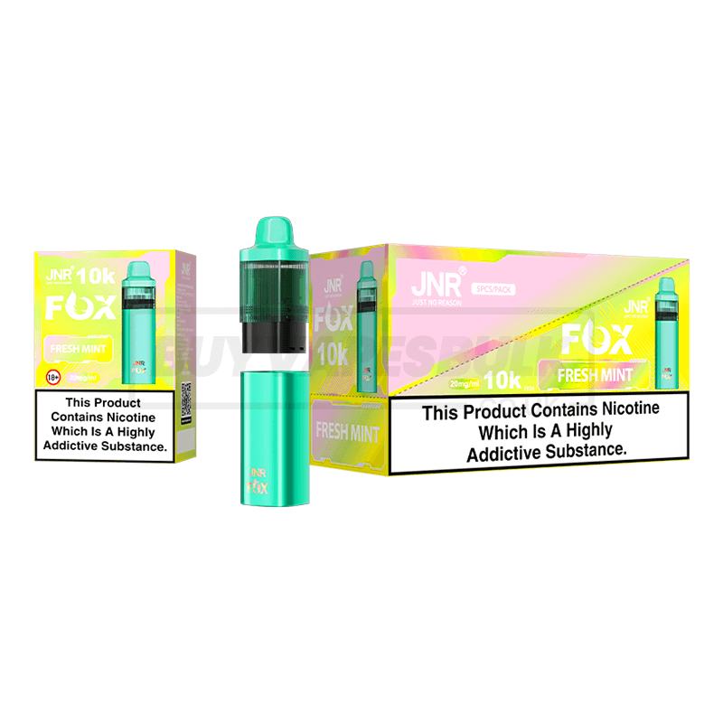 Fresh Mint JNR Fox 10K Prefilled Vape Kit 5 Pack