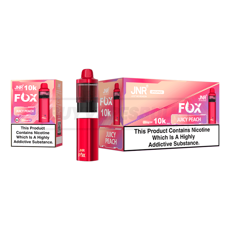 Juicy Peach JNR Fox 10K Prefilled Vape Kit 5 Pack