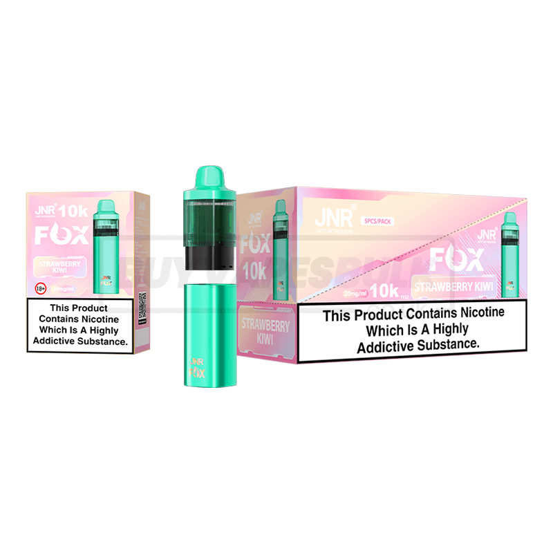 Strawberry Kiwi JNR Fox 10K Prefilled Vape Kit 5 Pack