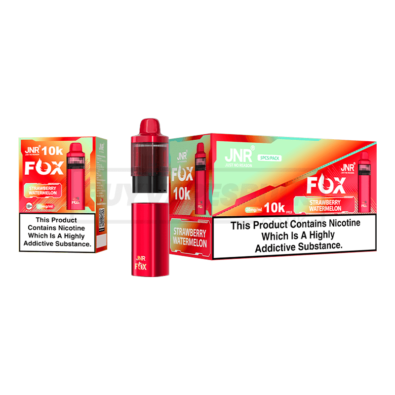 Strawberry Watermelon JNR Fox 10K Prefilled Vape Kit 5 Pack