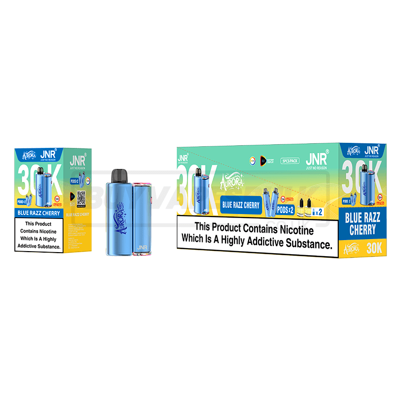 Blue Razz Cherry JNR Aurora 30K Prefilled Vape Kit 5 Pack