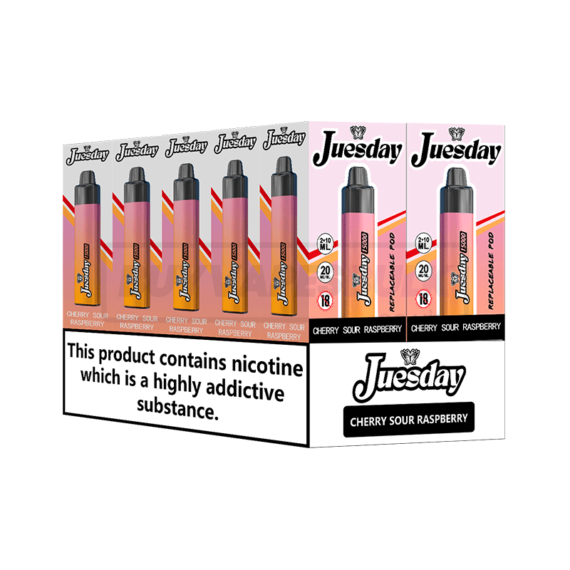 Cherry Sour Raspberry Juesday 15K Prefilled Vape Kit 10 Pack