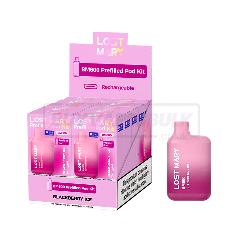 Blackberry Ice Lost Mary BM600 Prefilled Vape Kit 10 Pack