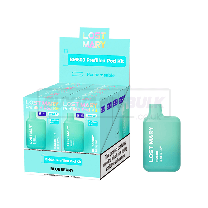 Blueberry Lost Mary BM600 Prefilled Vape Kit 10 Pack